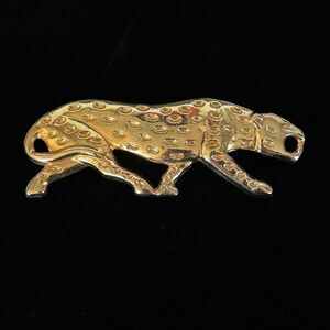 Vintage Goldtone Jaguar Leopard Brooch 3.5x1 inch